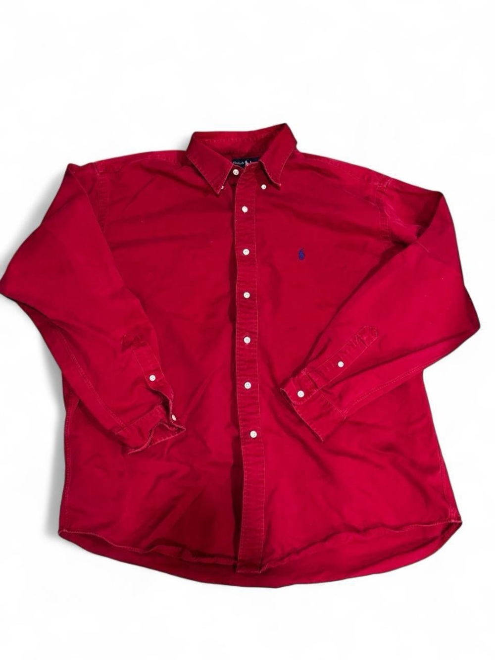 Mens Ralph Lauren Blake
Red Long Sleeve Button 
Down Shirt Size XL